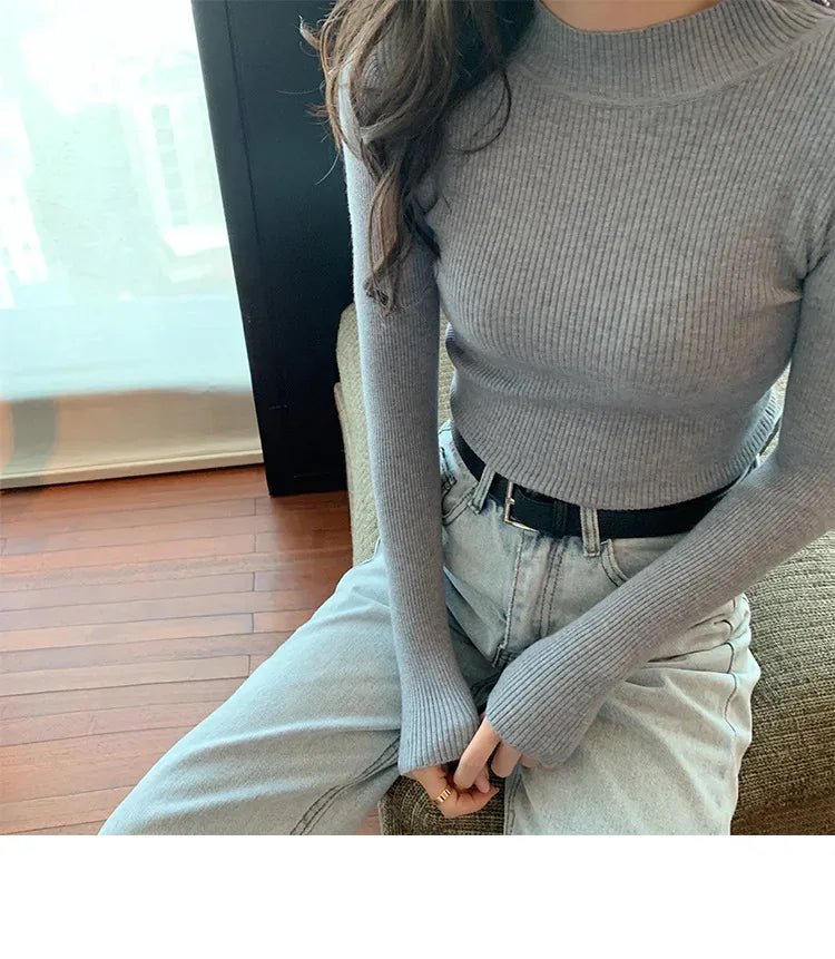 2020 Women's Autumn Sweater Slim Long - Sleeve Knit Top for Layering - Zeprah