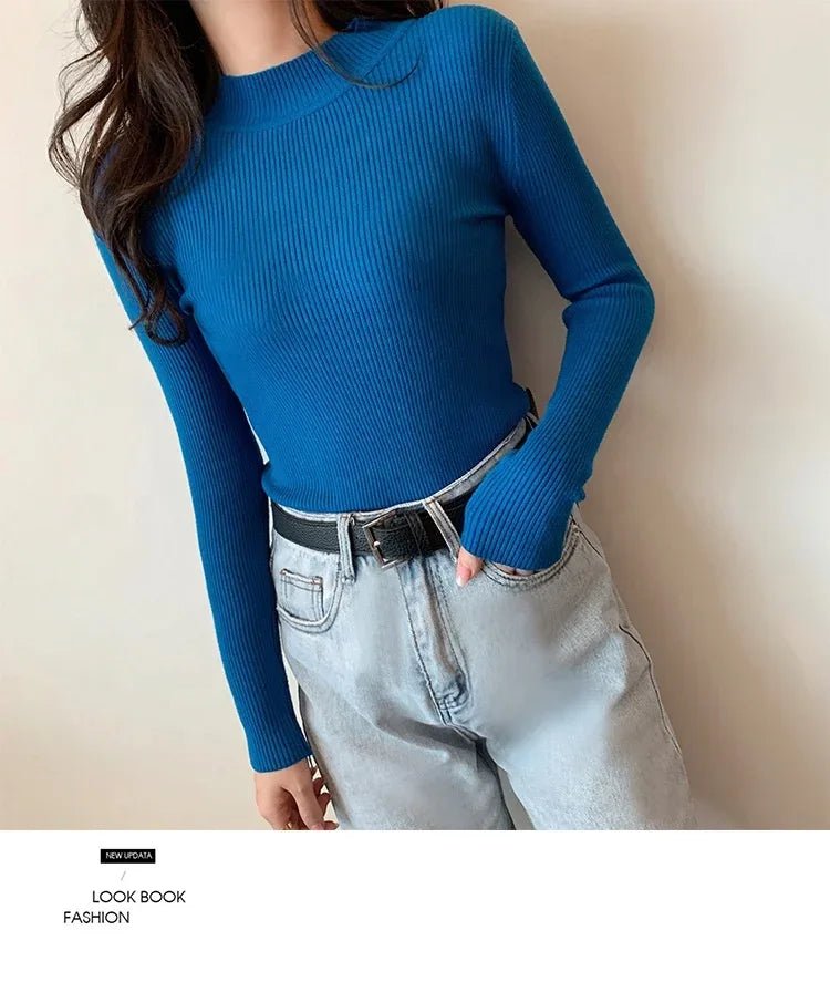 2020 Women's Autumn Sweater Slim Long - Sleeve Knit Top for Layering - Zeprah