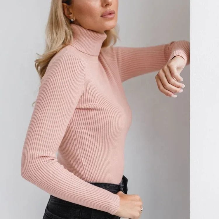 2025 Autumn European - American Turtleneck Knitwear Women's Slim - Fit Pullover for Layering - Zeprah
