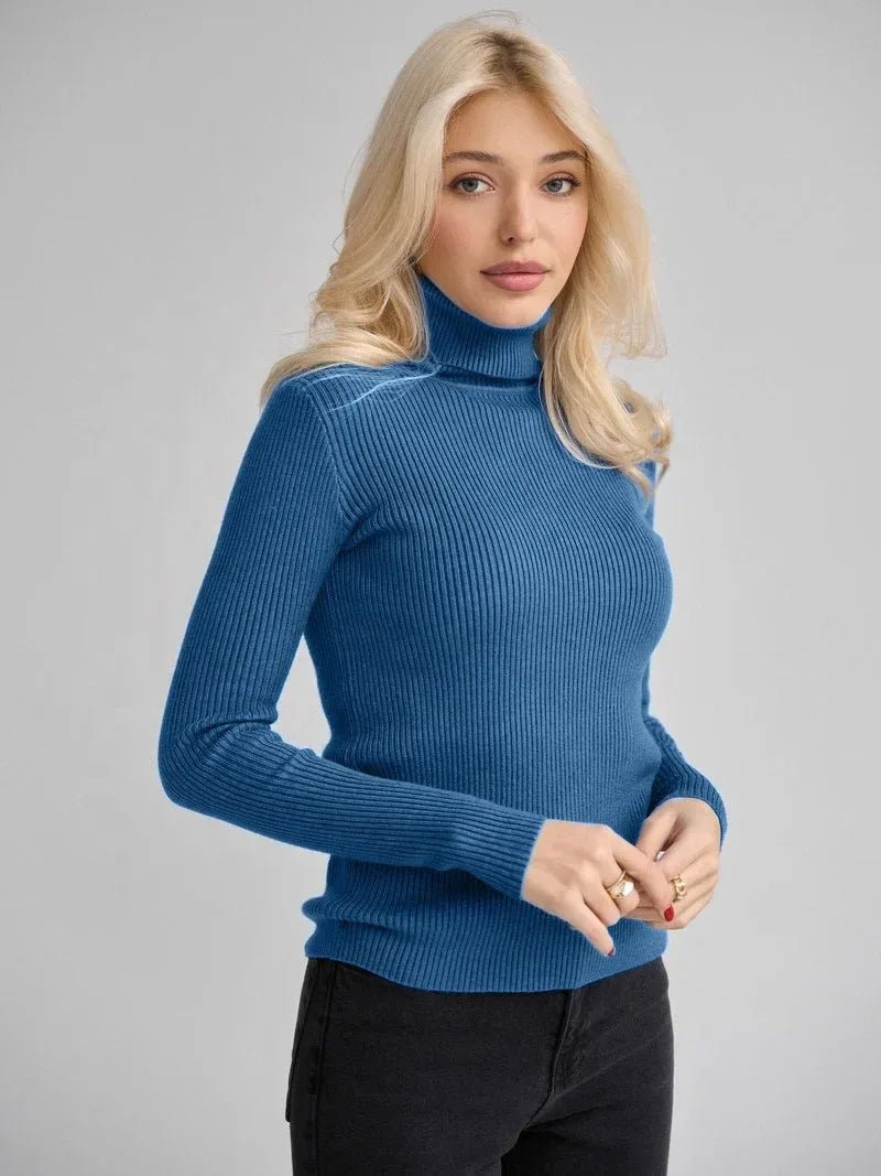 2025 Autumn European - American Turtleneck Knitwear Women's Slim - Fit Pullover for Layering - Zeprah