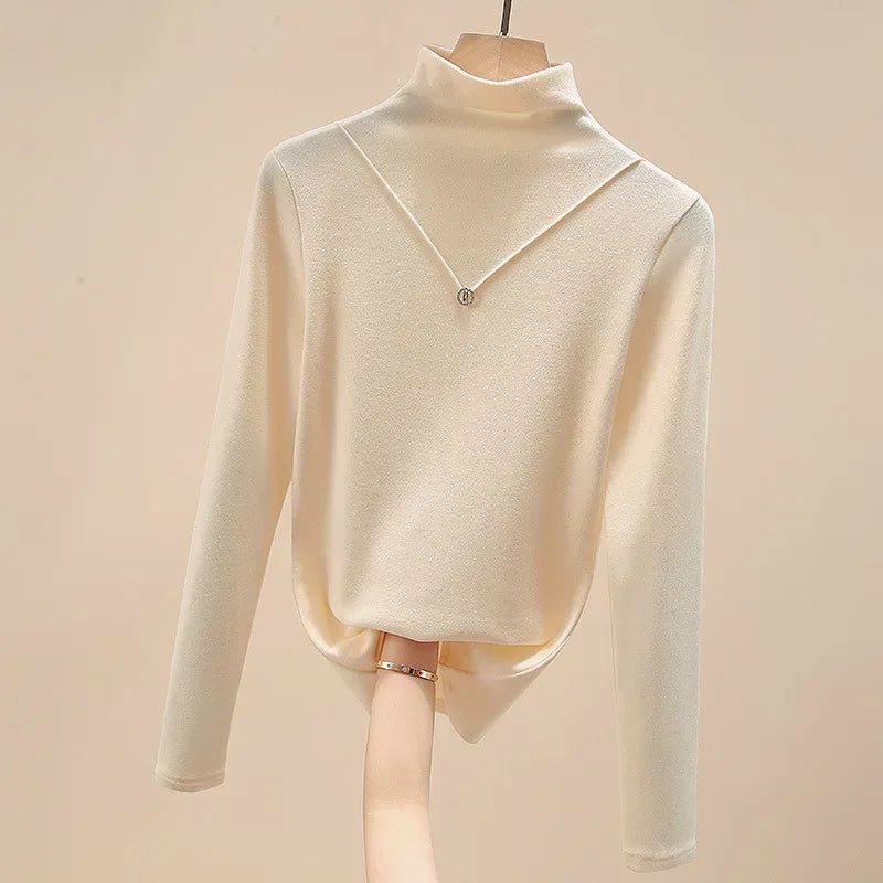 2025 Autumn Winter Women's New Slim - Fit Mock Neck Base Layer T-Shirt Warm Stylish Inner Wear - Zeprah