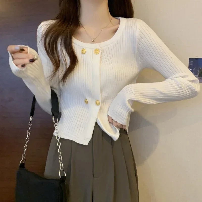 2025 Autumn Winter Women's Retro Round Neck Slim Knit Long - Sleeve T-Shirt New Small - Batch Versatile Trendy Blouse - Zeprah