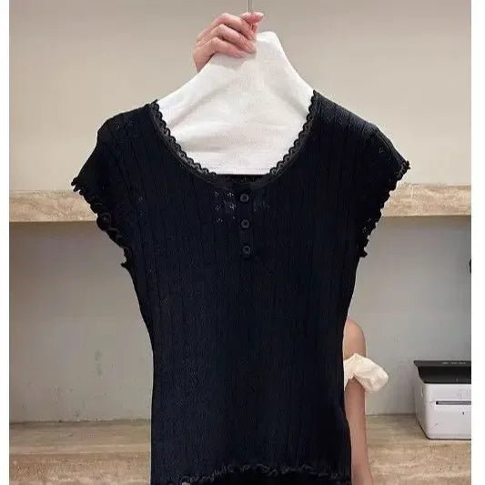 2025 Hot Selling Item Women's Clothing Short Sleeve Knitted Top Shipment Knitted Tops for Women Wholesale - Zeprah