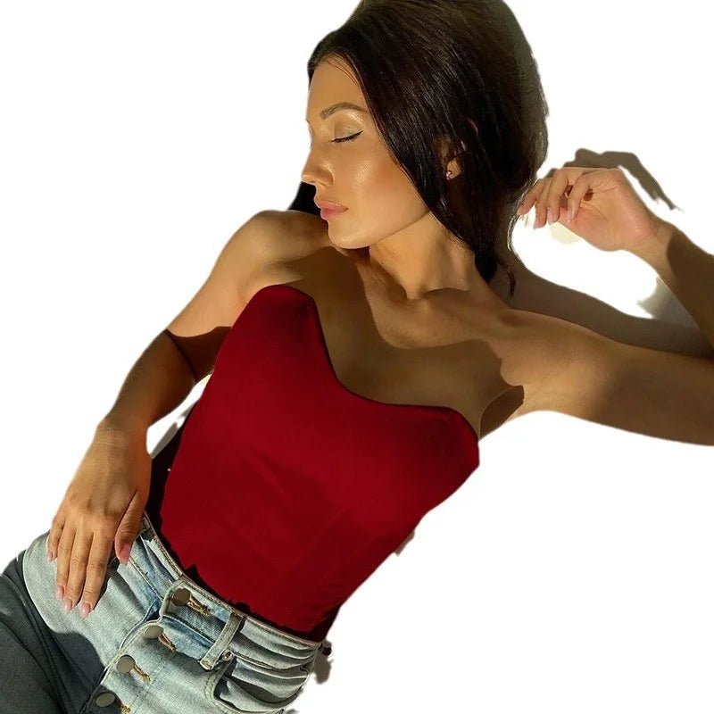 2025 Summer New Style Boned Corset Tank Top - Racerback Crop Cami for Outer Wear Bandeau Style - Zeprah