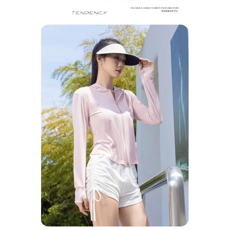 2025 UV Protection Summer Sports Slim - fit Sunscreen Clothing Women's Hooded Anti - ultraviolet Sunscreen Clothing - Zeprah