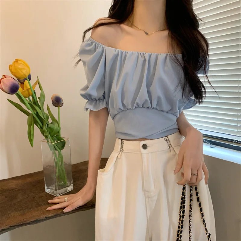 2025 Women'sT-Shirt Fashion Summer New Solid Color Neck Short Sleeve T-Shirt Knitted Hollow Top Woman T-Shirt - Zeprah