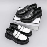Round Toe Formal Slip on Height Increasing 4cm Wedding Footwear Hard Wearing Handsome Men Patent Leather Dress Shoes