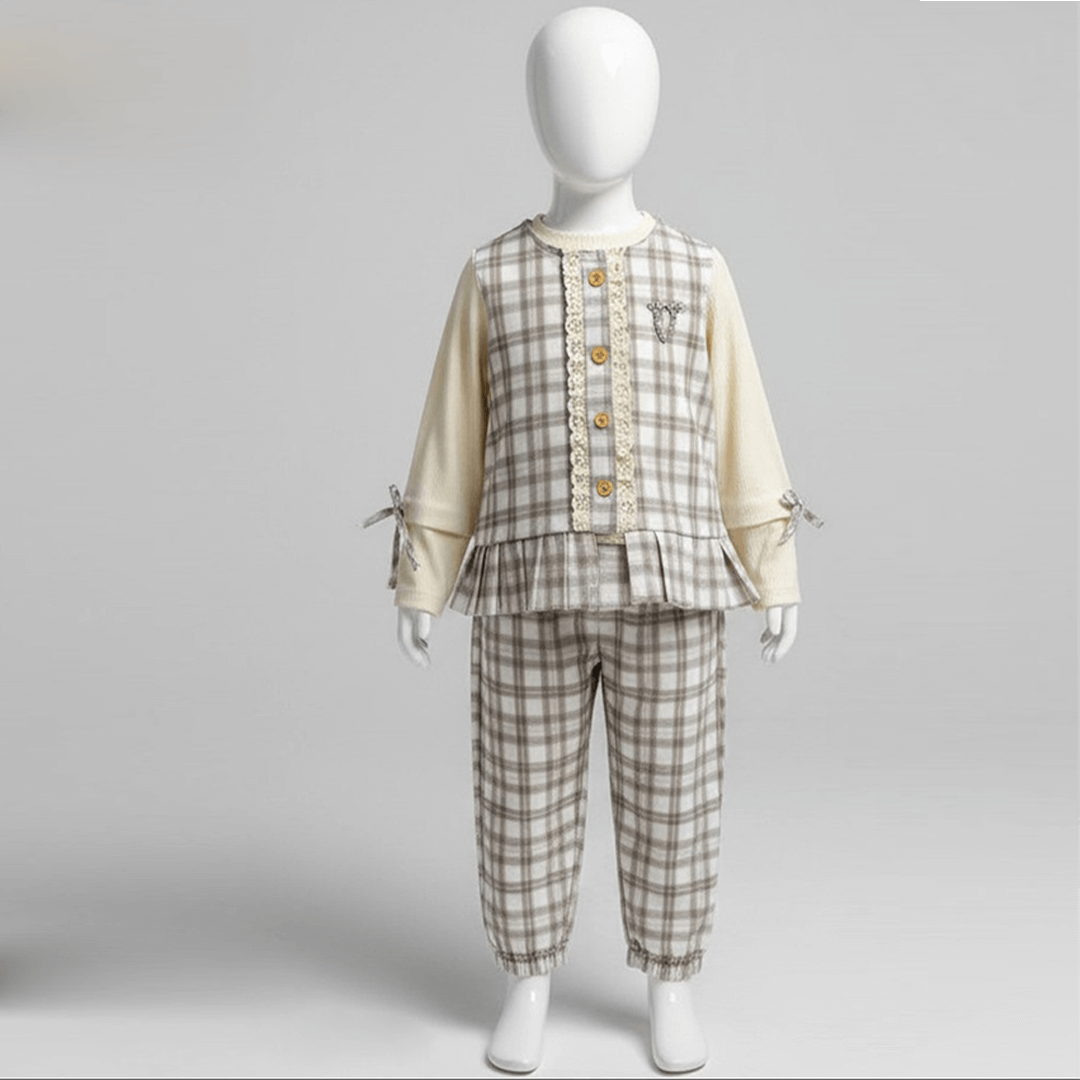 Vintage Plaid Peplum Play Set