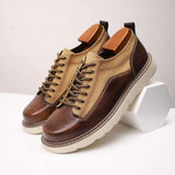Round Toe Fashion Lace up Hot Selling Durable Outdoor Causal Working Genuine Leather Shoes for Men