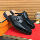 Monk Strap Casual Summer Half Loafers Classic Daily Comfortable Sandals for Men Mules Durable Slippers