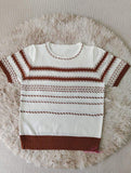 Color Contrast Crop Top Cheapest Tops for Women Knitted Graphic Tee