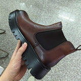 Classic Genuine Leather Chelsea Boots Durable Fashion Black Brown Formal Men Leather Ankle Boots