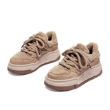 Tenis Feminino Plataforma Casual Female Fur U Thick Sole Shoe Women High Platform Sneakers