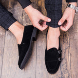 Double Monk Strap Loafers Comfortable Durable Fashion Classic Design Casual Men Dress Shoes
