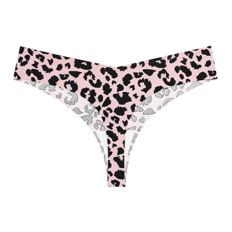 Sexy Thong Low Waist Plus Size Breathable Nylon Crotch Panties Seamless Ice Silk Quick-Dry Eco-Friendly Anti-Bacterial Solid Hip