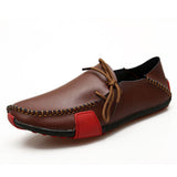 Classic Design Stitch Cowhide Leather Comfortable Lightweight Men Real Leather Moccasin Casual Dress Shoes