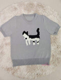 Loose-fit Short Sleeve T-shirt Knitted Tops for Women Classic Graphic Tee