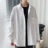 2025 new Long Sleeve Shirt Men's Korean Style Fashionable Autumn New Style Shirt Loose Solid Color Thin Jacket