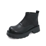 Round Toe Thick Sole Zip Closure Hot Selling Durable Wedding Formal Dress Shoes Classic Design Men Ankle Boots