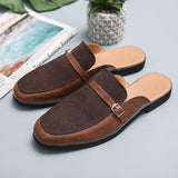 Fashion Design Comfortable Summer Backless Dress Shoes Men Mules Casual Home Slippers