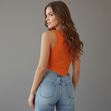 Fashionable Basic tank Top Knitted Camisole Best Sale Going Out Tops tank top with pad