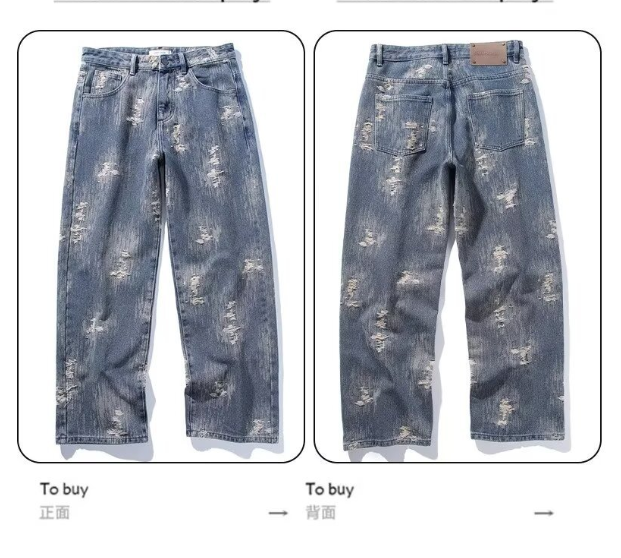 2026 Vintage Breathable Casual Distressed Washed Men's 2-piece Set Embroidered Solid Jacket and Straight Pants Men's Sets