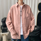 2025 new Long Sleeve Shirt Men's Korean Style Fashionable Autumn New Style Shirt Loose Solid Color Thin Jacket