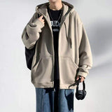 Winter New Men's Hooded Cardigan American Trendy Brand, Relaxed Fit Casual Jacket Top