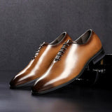 Sophisticated Brogue Lace-Ups: Wholecut Cowhide Leather Wedding Business Men Dress Shoes