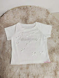 Bow Graphic Tee Embroidered Flower Tops for Women Crewneck Short-sleeved Blouse