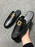 Breathable Backless Half Loafers Dress Shoes Summer Men Casual Shoes Sandals