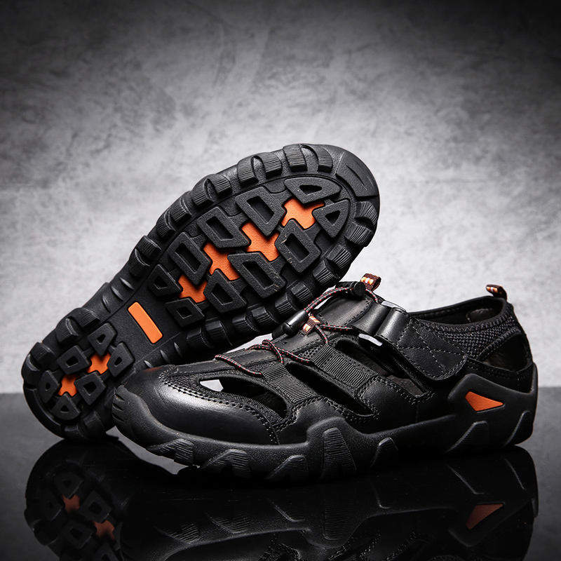 Top Quality Full Grain Leather Size 14 Men Casual Shoes Summer Breathable Genuine Leather Sandals for Men