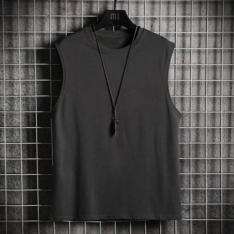 Men Crew Neck Loose Sleeveless Tank Top Casual Solid Color Streetwear Vest