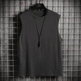 Men Crew Neck Loose Sleeveless Tank Top Casual Solid Color Streetwear Vest
