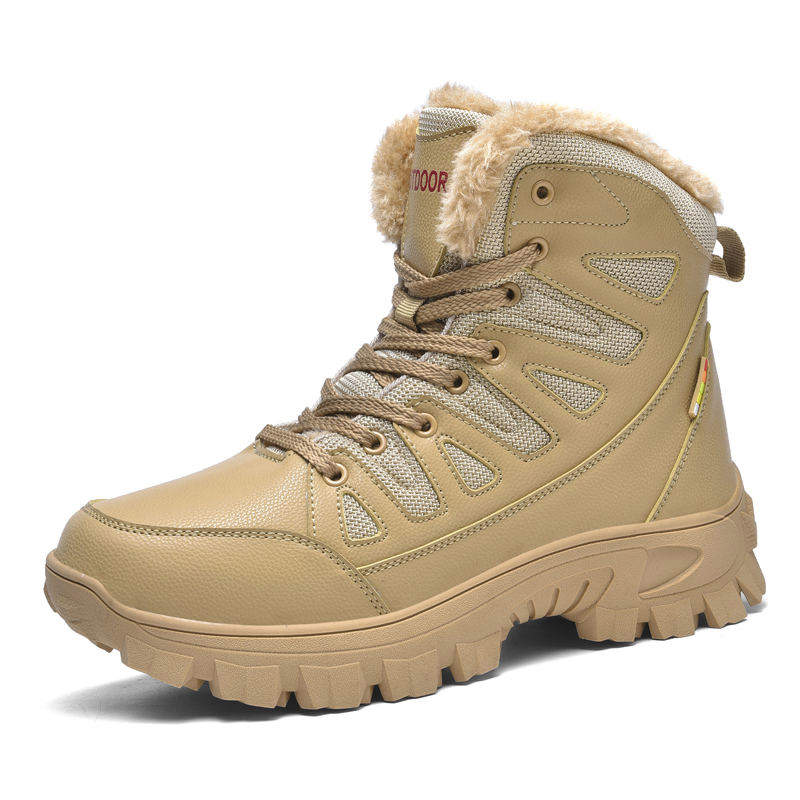 Professional Leather Sports Hiking Shoes for Men Waterproof US 13/14 EU 47/48 Winter Plush Warm Summer Autumn
