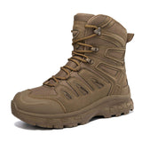 Winter Autumn Men Blank Leather Outdoor Field Training Mountaineering Boots Size US 13 EU 47 High Top Ankle Hiking Shoes for Man