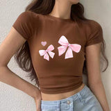 Lightweight T-shirt Modern Crop Top Basic Short-sleeved T-shirt