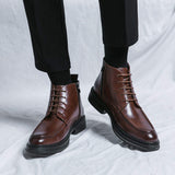 High Ankle Designers Hot Selling Lace up Comfortable Wedding Shoes Elegant Pointed Toe Classic Men Ankle Boots