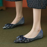 Elegant Wholesale Ladies Flat Dress Shoes- Fashion Low Heel Loafers with Pointed Toes