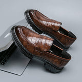 Thick Sole Durable Black Brown Color Wedding Shoes Classy PU Leather Penny Loafer Dress Shoes