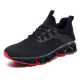 Men's Running Shoes Blade Sole Sneakers Shock Absorbing Non-Slip Outsole for Gym Comfortable Spring