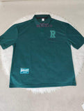 Men Letter Print Oversized Polo Shirt Green Short Sleeve Casual Daily Wear Top