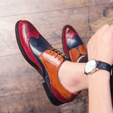 Pointed Toe Good Quality Brogue Print Comfortable Durable Fashion Men Casual Dress Shoes