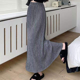 Autumn New Women's High Waist Ruffled A-Line Mermaid Hem Maxi Skirt Lazy Style Casual Slim-Fit Long Skirt for Wholesale