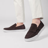 Classic Design Double Monk Strap Shoes Good Quality Handmade Suede Genuine Leather Dress Shoes for Men