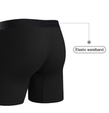 Men Polyester Long Boxer Briefs Soft Breathable Mid Waist Anti Chafing Men Underwear