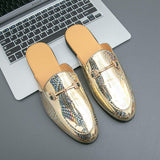 Summer Casual Lightweight Comfortable Slippers Backless Classic Design Patent Leather Men Half Shoes