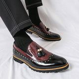 Latest Design Pointed Toe Good Looking Formal Dress Shoes Durable Tassel Loafers for Men