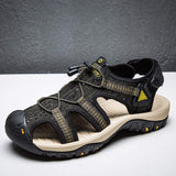 Knitted Breathable Casual Outdoor Shoes Classic Red Color Durable Men Fashion Flat Beach Sandals