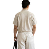 Men Solid Loose Short Sleeve Shirt Lapel Casual Oversized Button Down Tops
